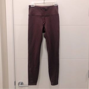 Fleece-lined leggings - plum colour